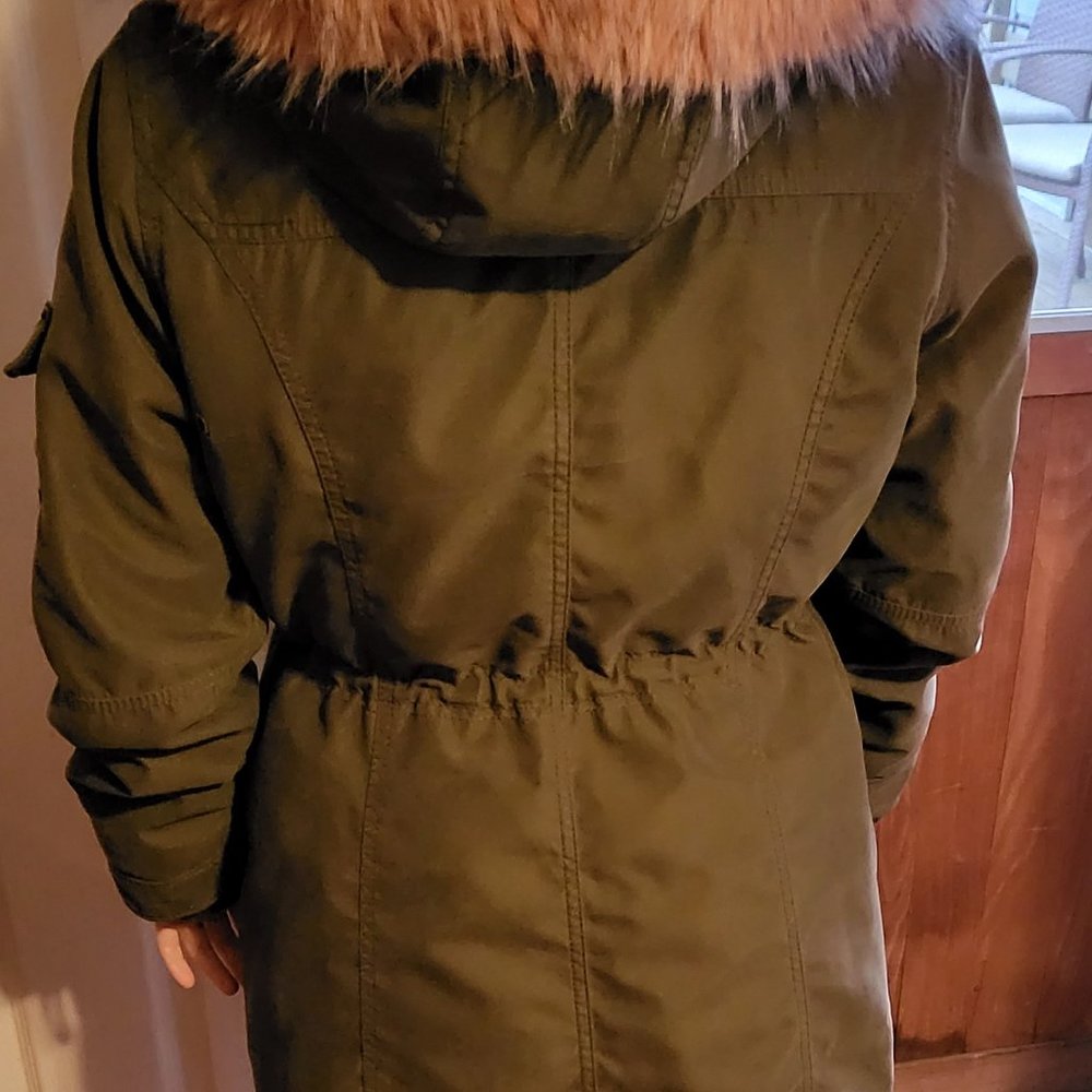 Customizable Faux-Fur-Trim Anorak Coat - Picture 4 of 8